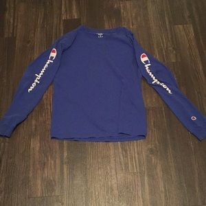 VINTAGE BLUE CHAMPION LONG SLEEVE TEE